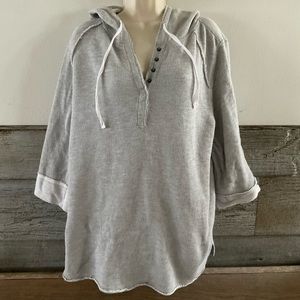 Soft Surroundings Just Beachy French Terry Gray Size 1X Hoodie (A1)